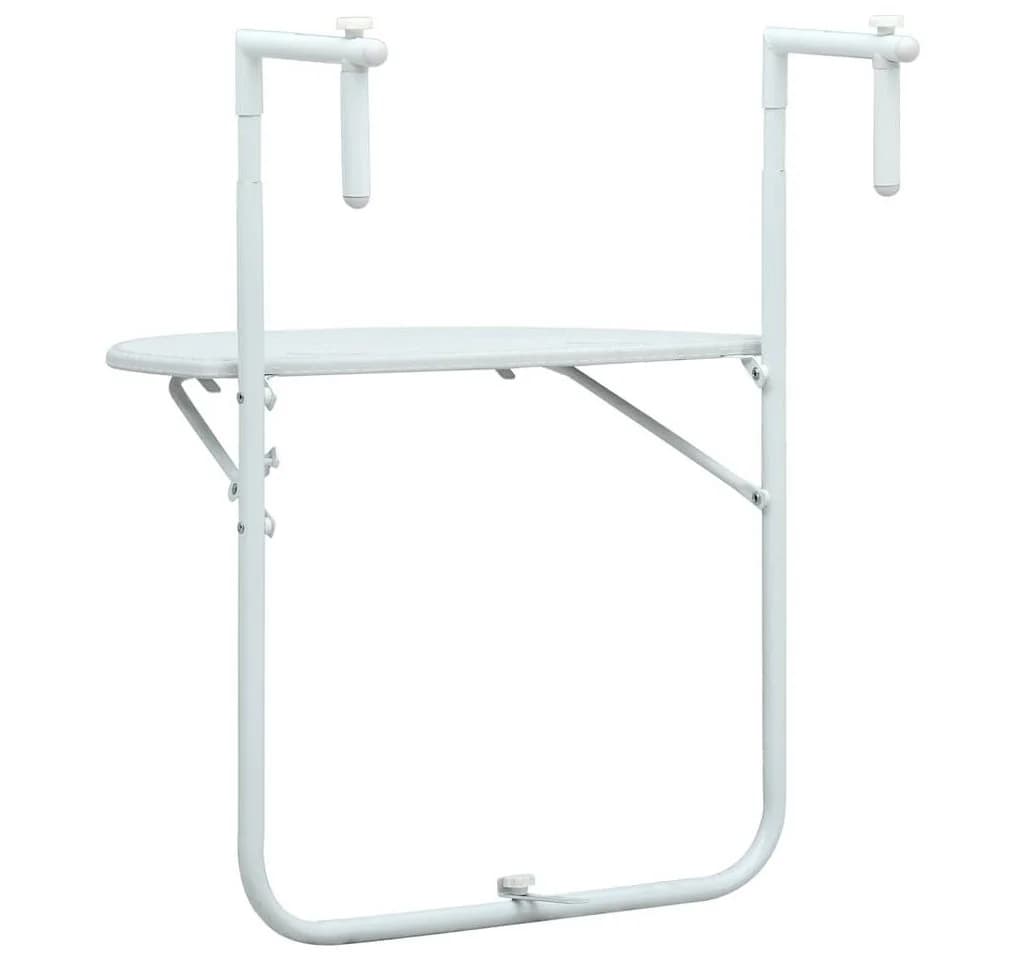 vidaXL Hängetisch Balkon Weiß Kunststoff Rattan-Optik Höhenverstellbar - Bild 4