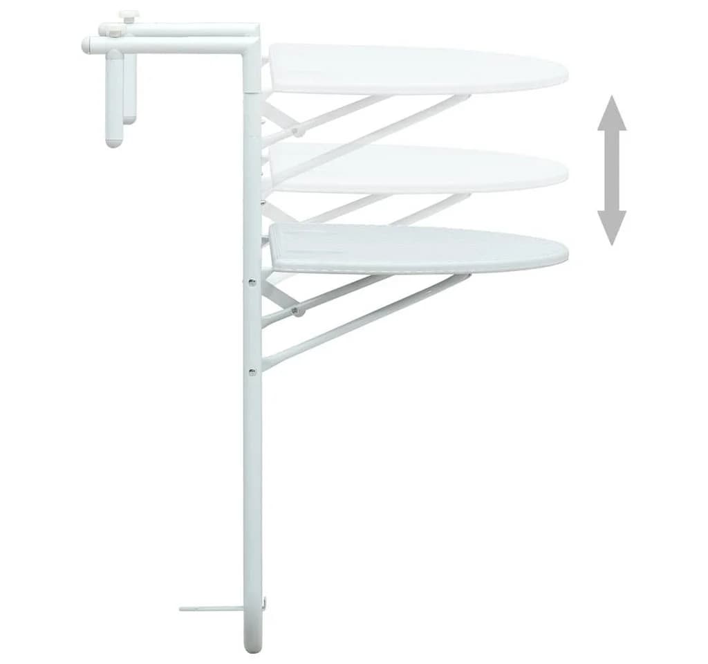 vidaXL Hängetisch Balkon Weiß Kunststoff Rattan-Optik Höhenverstellbar - Bild 5