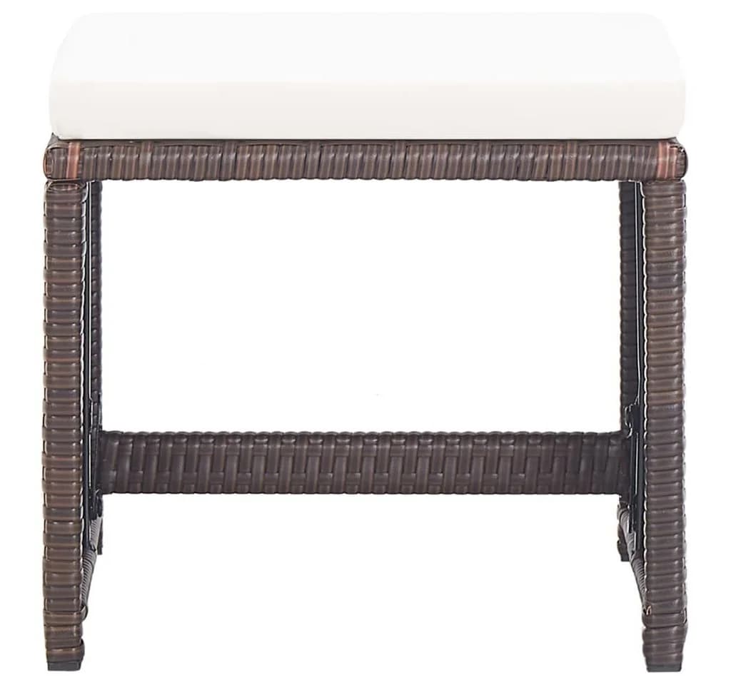 vidaXL Gartenhocker 2 Stk. Poly Rattan Braun - Bild 3