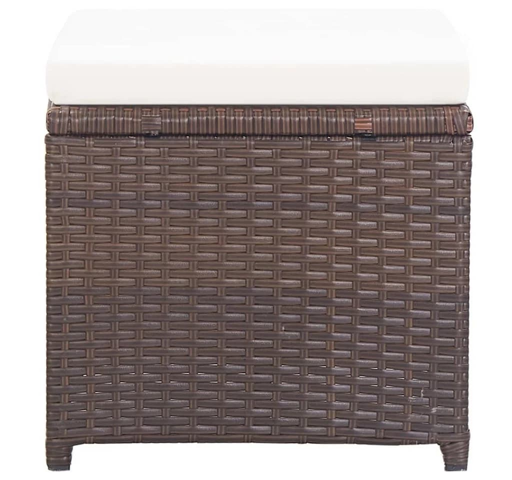 vidaXL Gartenhocker 2 Stk. Poly Rattan Braun - Bild 4
