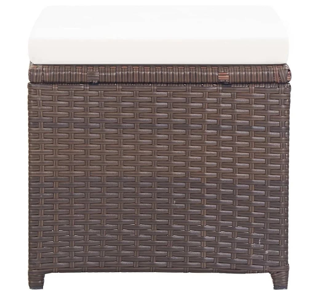 vidaXL Gartenhocker 2 Stk. Poly Rattan Braun - Bild 5