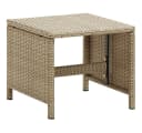 vidaXL Gartenhocker 2 Stk. mit Kissen Poly Rattan Beige Bild 3