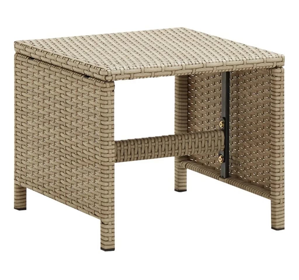 vidaXL Gartenhocker 2 Stk. mit Kissen Poly Rattan Beige - Bild 3