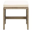 vidaXL Gartenhocker 2 Stk. mit Kissen Poly Rattan Beige Bild 5