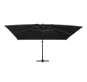 vidaXL Sonnenschirm Ampelschwarz mit LED und Alu-Mast Bild 1