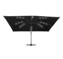 vidaXL Sonnenschirm Ampelschwarz mit LED und Alu-Mast Bild 4
