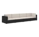 vidaXL Gartenlounge-Set 4-tlg. Schwarz Poly Rattan mit Kissen Bild 2
