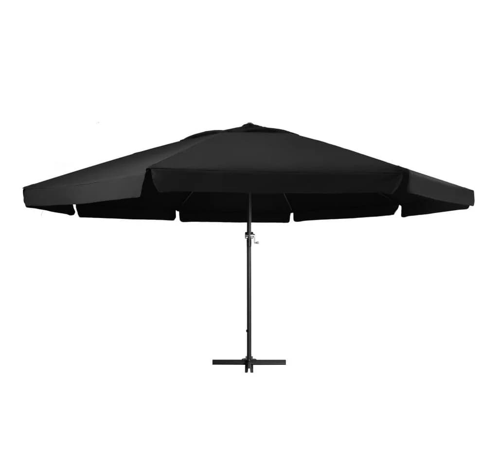 vidaXL Sonnenschirm Schwarz Aluminium-Mast 500 cm