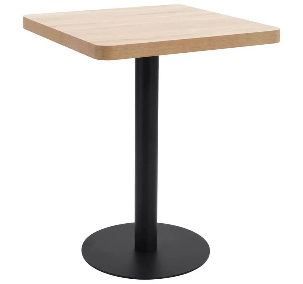 vidaXL Bistrotisch Hellbraun Schwarz 60x60 cm MDF Stahl - Bild 2