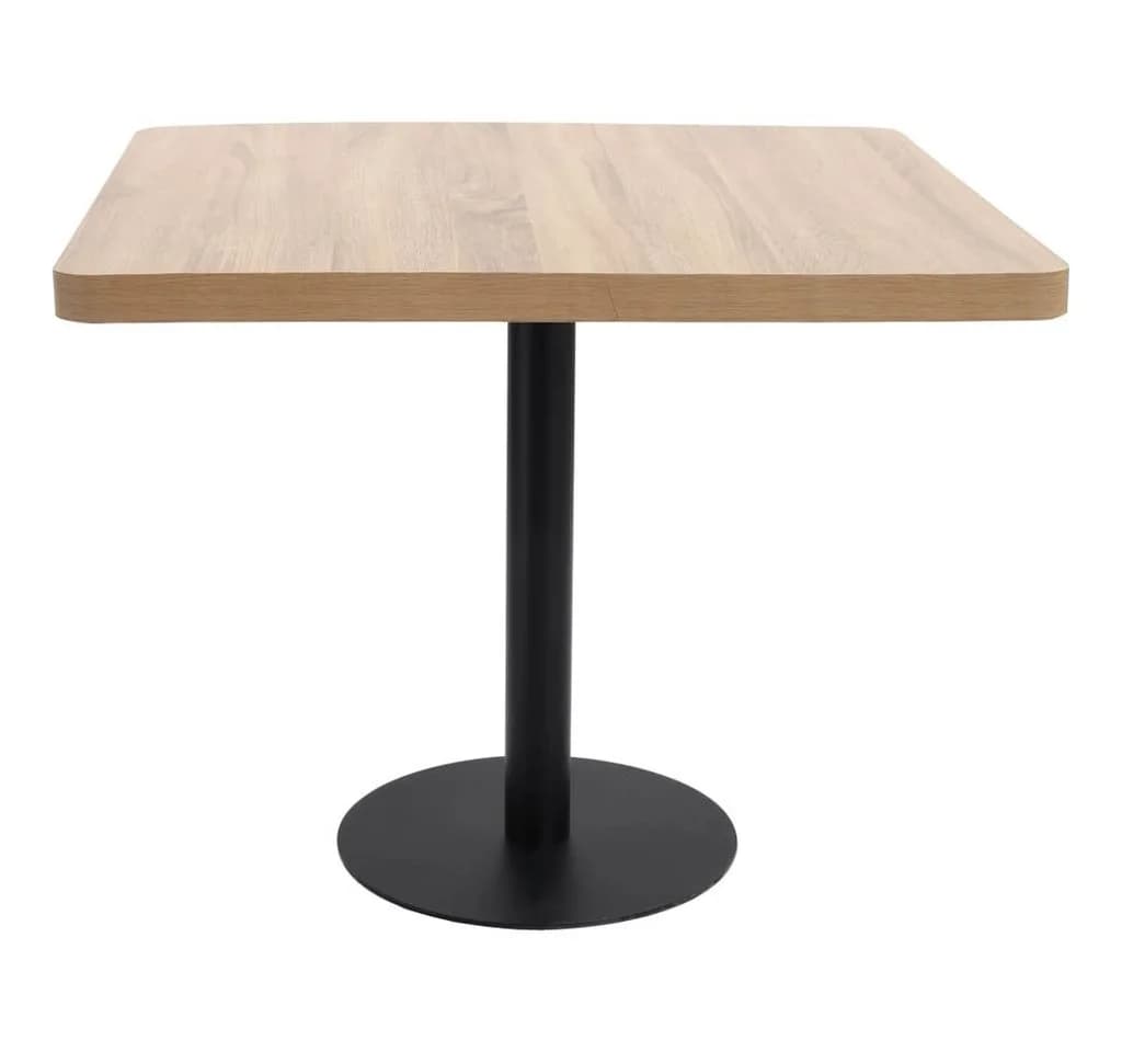 vidaXL Bistrotisch Hellbraun Schwarz MDF Stahl
