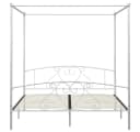 vidaXL Himmelbett Weiß Metall mit Lattenrost Bild 3