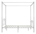 vidaXL Himmelbett Weiß Metall mit Lattenrost Bild 4