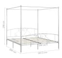 vidaXL Himmelbett Weiß Metall mit Lattenrost Bild 5