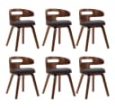 vidaXL Esszimmerstuhl 6er-Set Dunkelgrau Bugholz und Stoff Bild 2