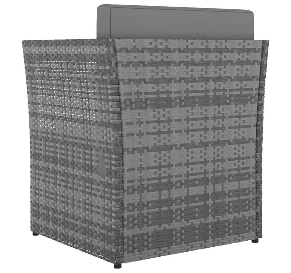vidaXL Gartensessel mit Hocker Poly Rattan Anthrazit - Bild 5