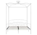 vidaXL Himmelbett Weiß Metall mit Lattenrost Bild 3