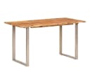 vidaXL Esstisch Akazie-Massivholz Industrial Stil Silber Bild 1