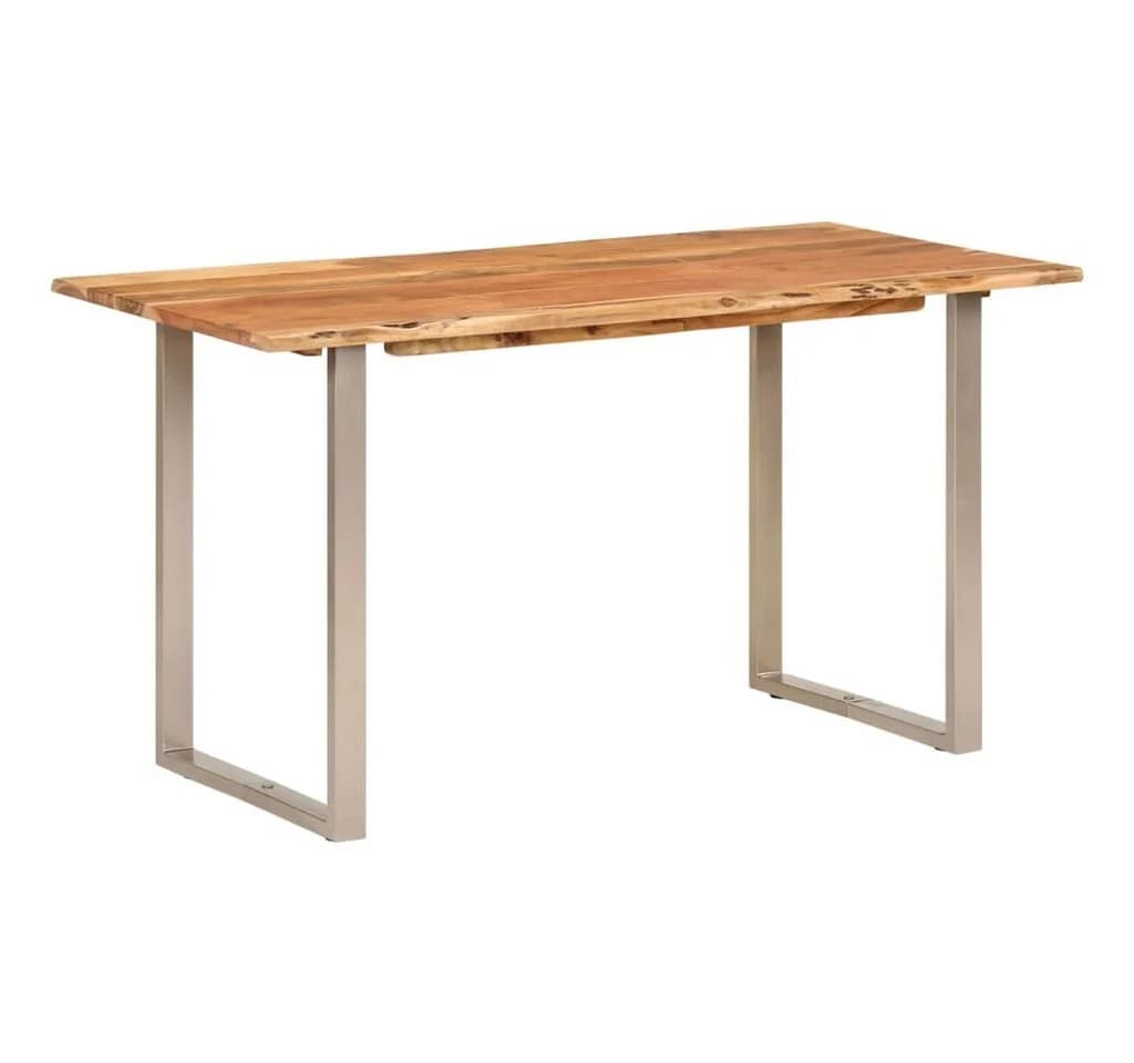 vidaXL Esstisch Akazie-Massivholz Industrial Stil Silber