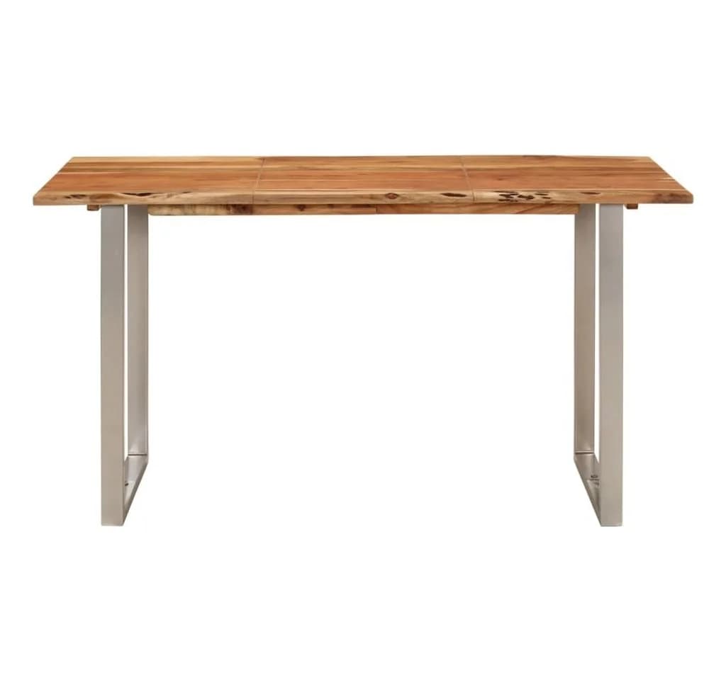 vidaXL Esstisch Akazie-Massivholz Industrial Stil Silber - Bild 2