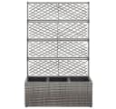 vidaXL Hochbeet mit Rankgitter 3 Töpfe Poly Rattan Bild 1