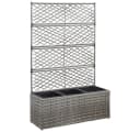 vidaXL Hochbeet mit Rankgitter 3 Töpfe Poly Rattan Bild 2