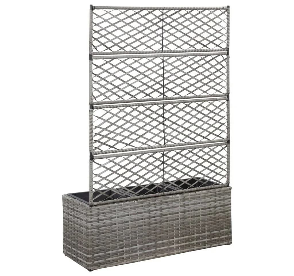vidaXL Hochbeet mit Rankgitter 3 Töpfe Poly Rattan - Bild 3