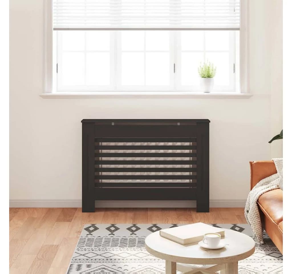 vidaXL Heizkörperverkleidung Schwarz Latten-Design - Bild 3