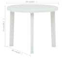 vidaXL Gartentisch Weiß Kunststoff Rund Bild 5
