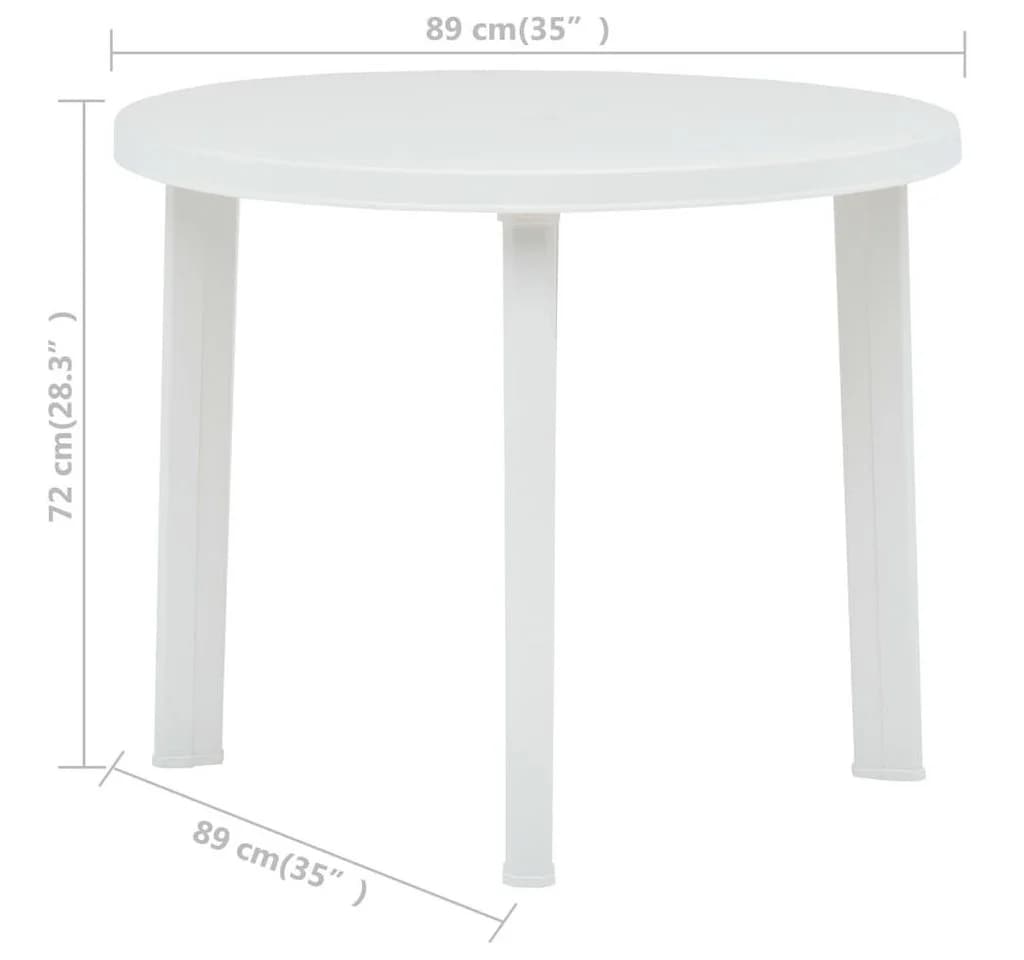 vidaXL Gartentisch Weiß Kunststoff Rund - Bild 5