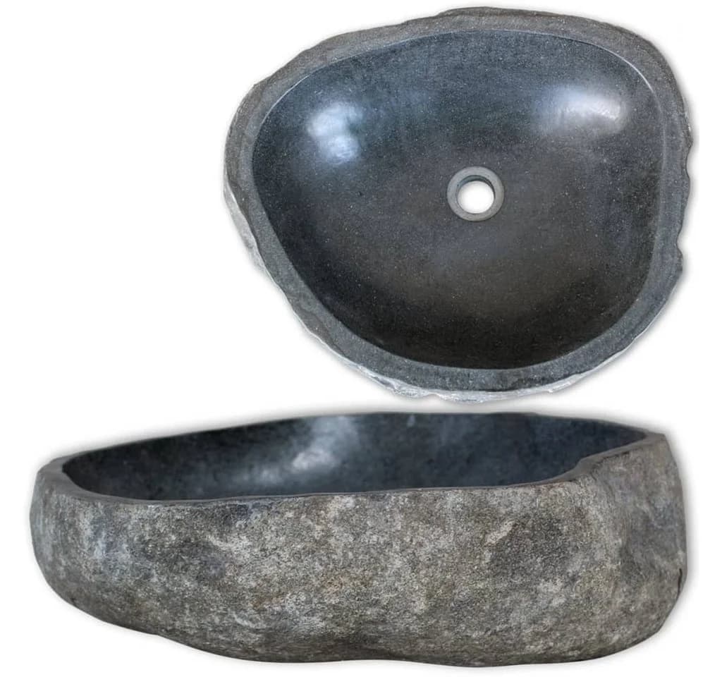 vidaXL Aufsatzwaschbecken Oval Anthrazit Kunststein - Bild 3