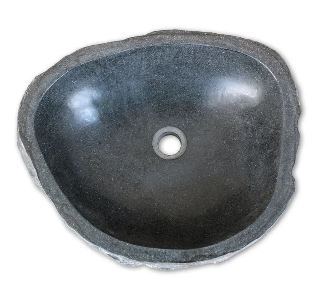 vidaXL Aufsatzwaschbecken Oval Anthrazit Kunststein - Bild 5