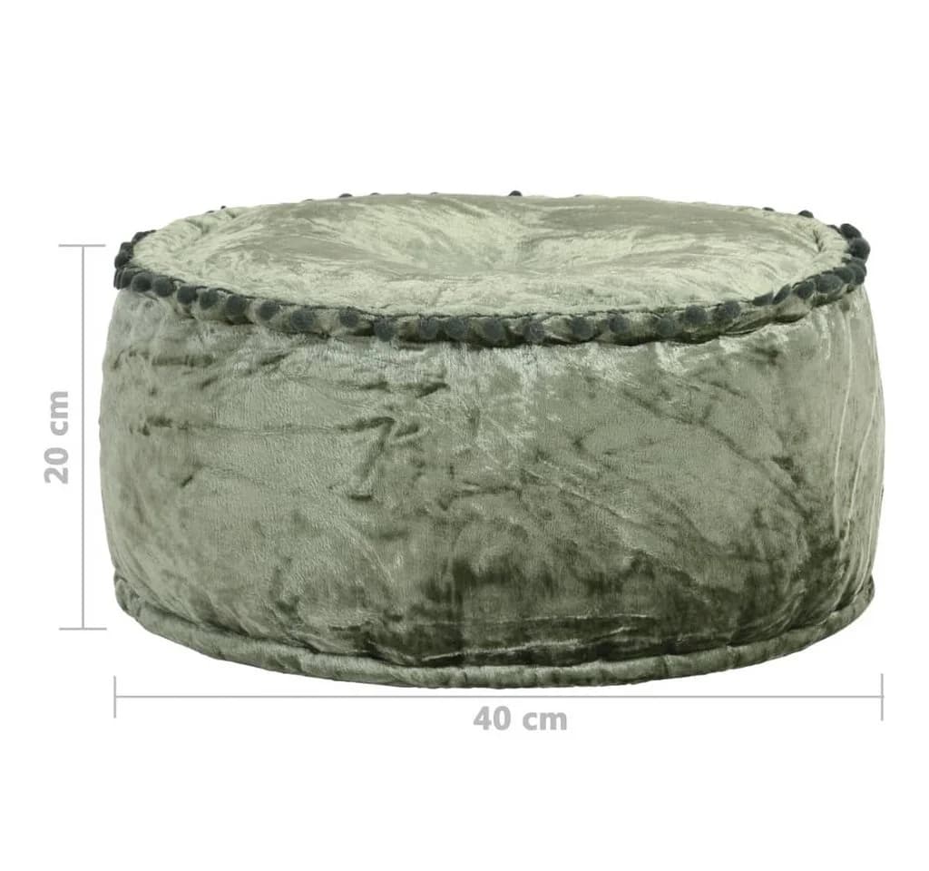 vidaXL Polsterhocker Pouf Rund Samt Grün - Bild 4