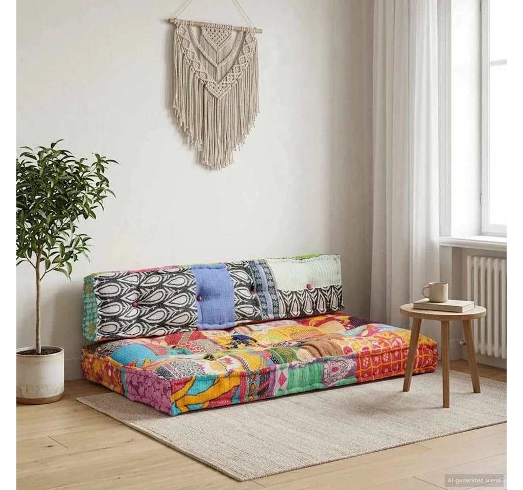 vidaXL Sitzauflage Palettensofa Mehrfarbig Patchwork Baumwolle