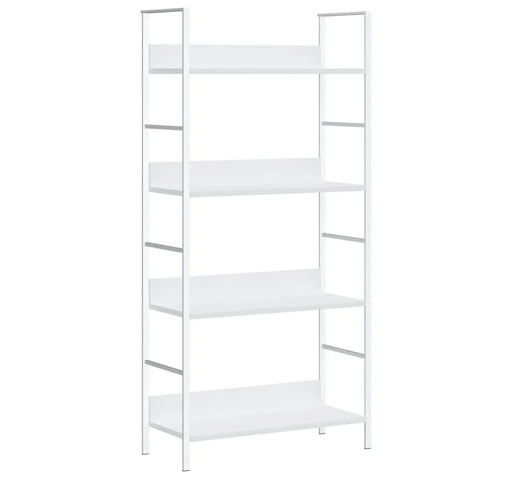 vidaXL Bücherregal Weiß 4 Böden Holzwerkstoff Stahl - Bild 2