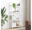 vidaXL Bücherregal Weiß 4 Böden Holzwerkstoff Stahl Bild 3