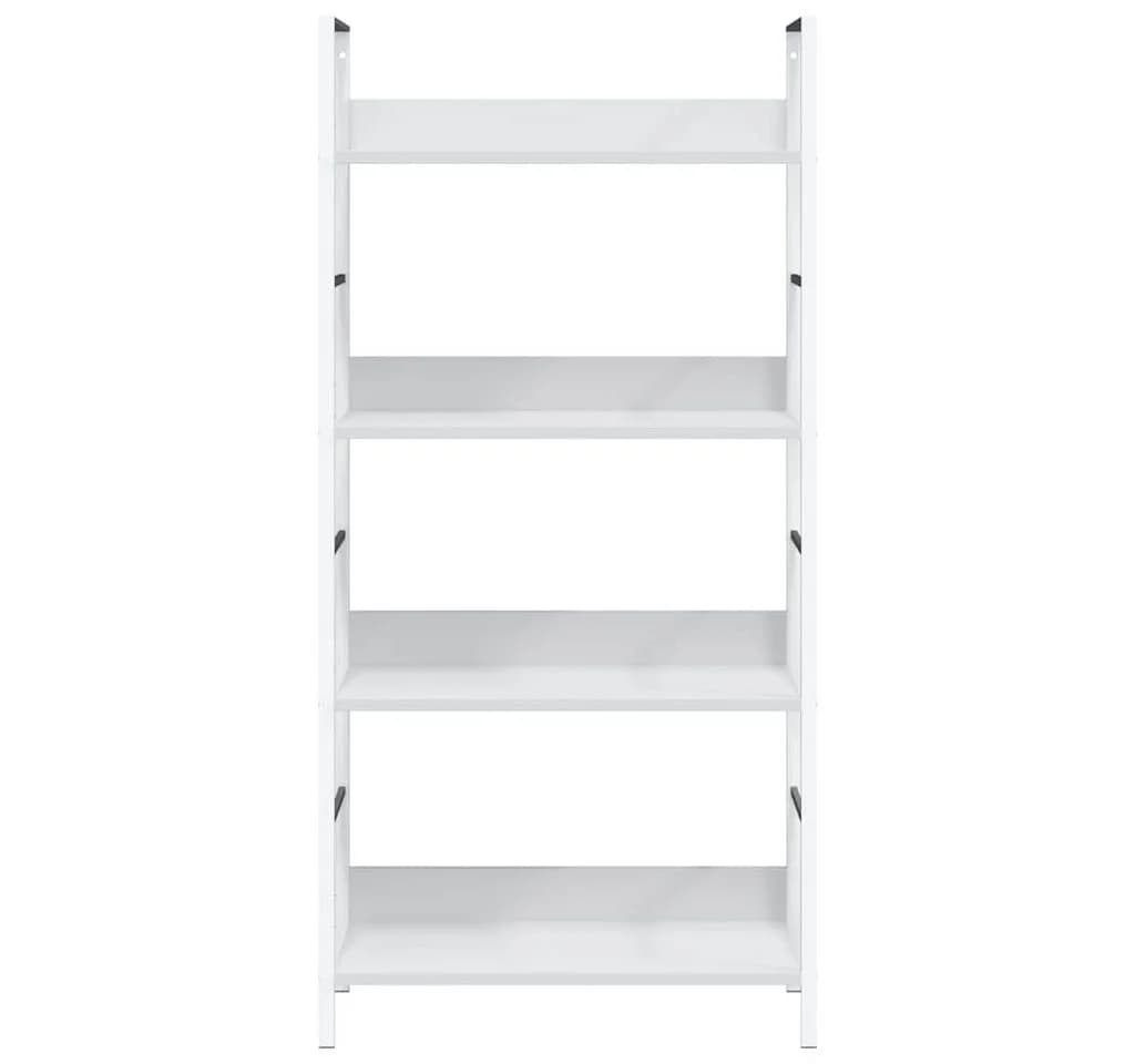vidaXL Bücherregal Weiß 4 Böden Holzwerkstoff Stahl - Bild 5