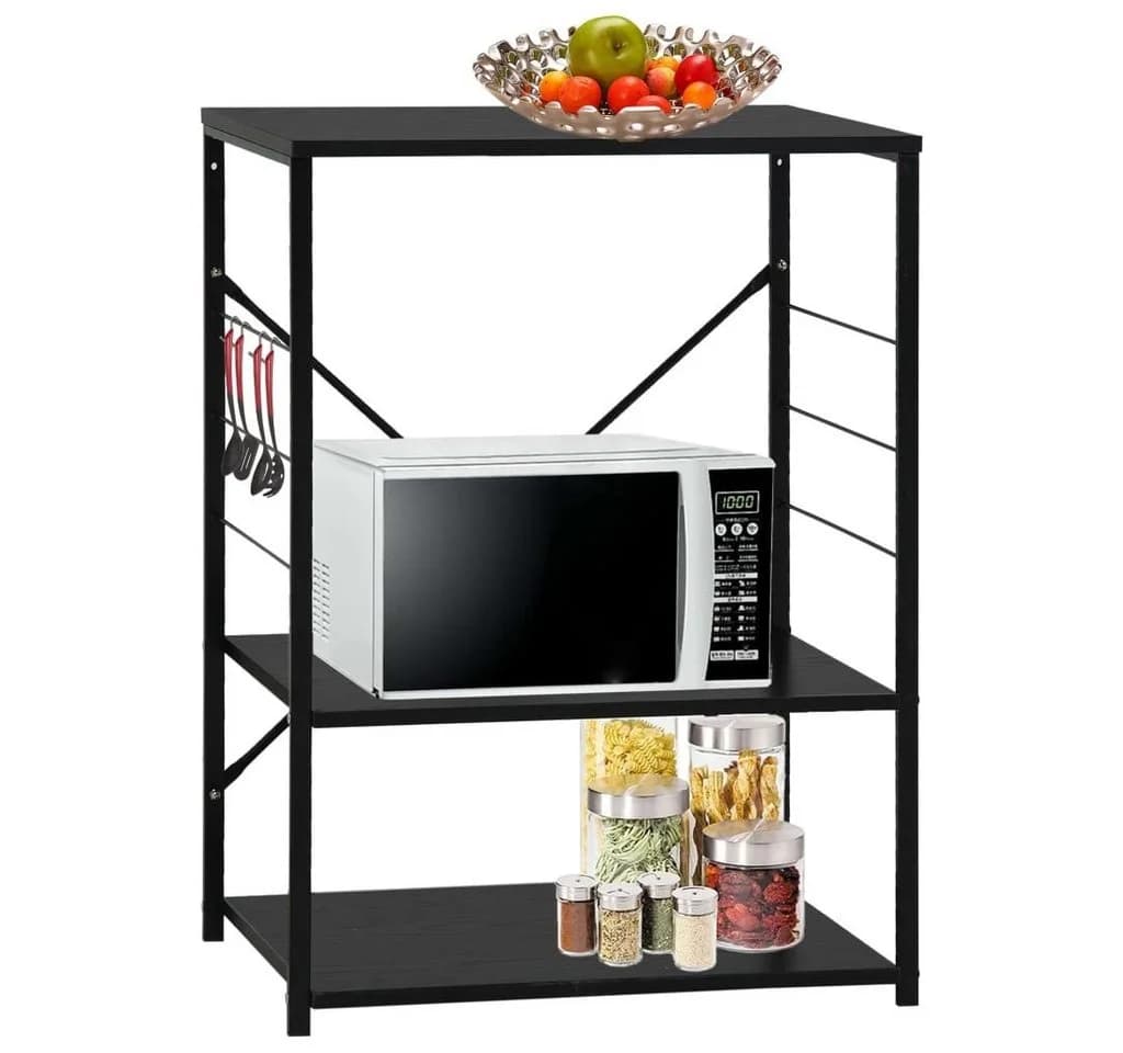 vidaXL Mikrowellenregal Schwarz Holzwerkstoff