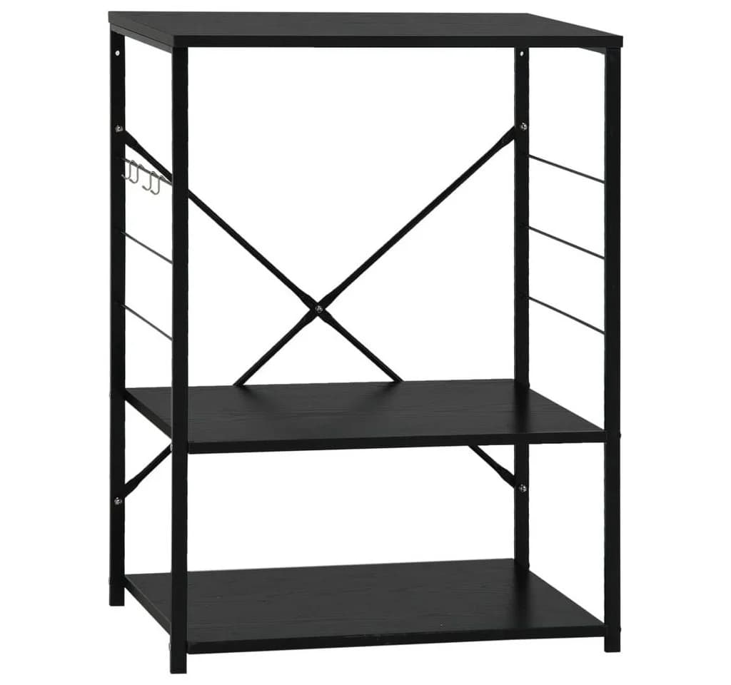 vidaXL Mikrowellenregal Schwarz Holzwerkstoff - Bild 2