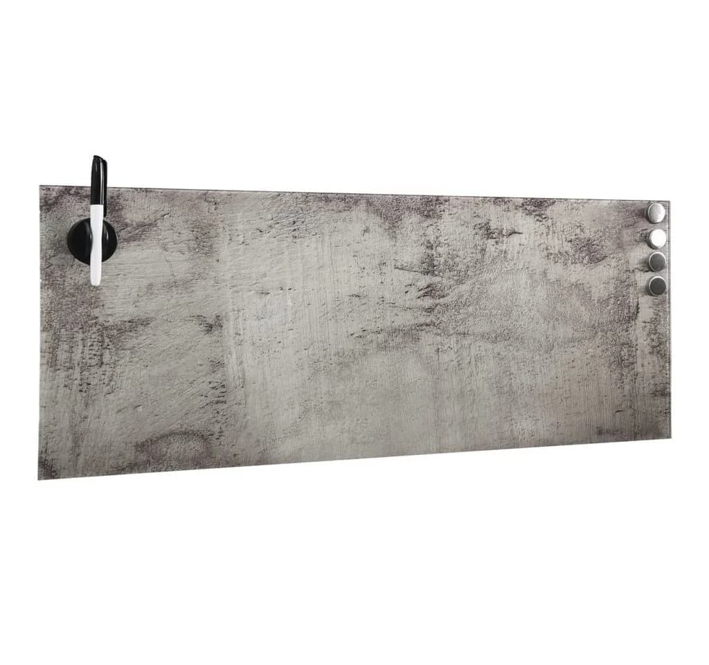 vidaXL Magnettafel Glas Wandmontage Beton-Optik