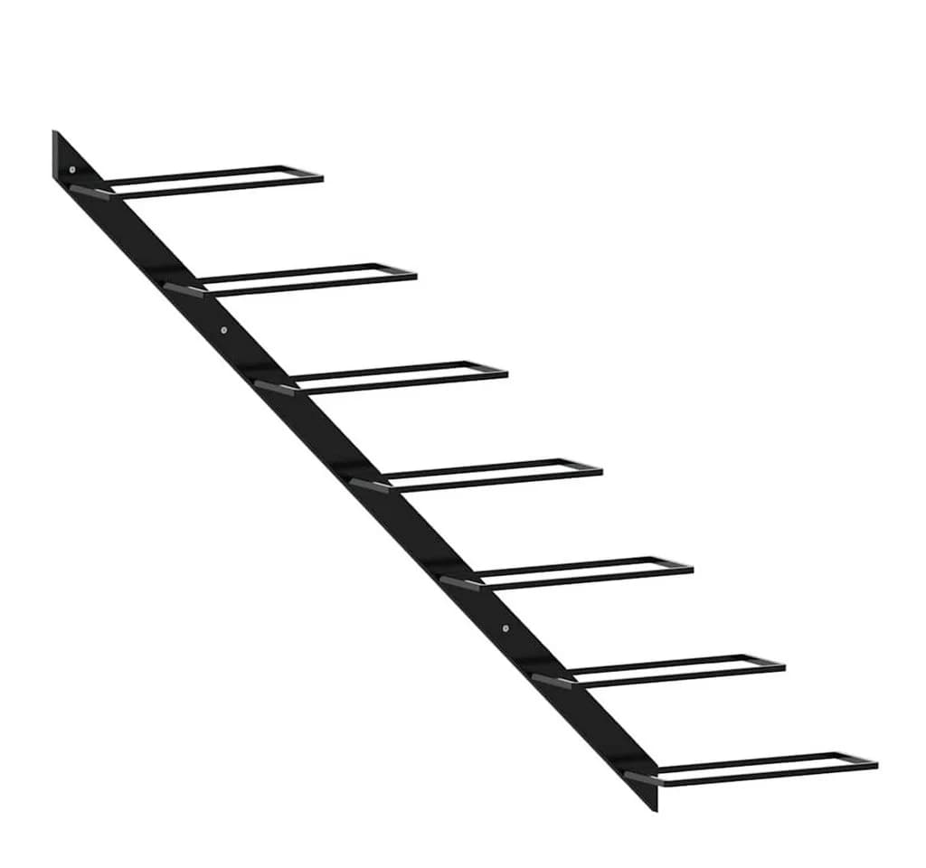 vidaXL Wand-Weinregal für 7 Flaschen Schwarz Metall - Bild 2