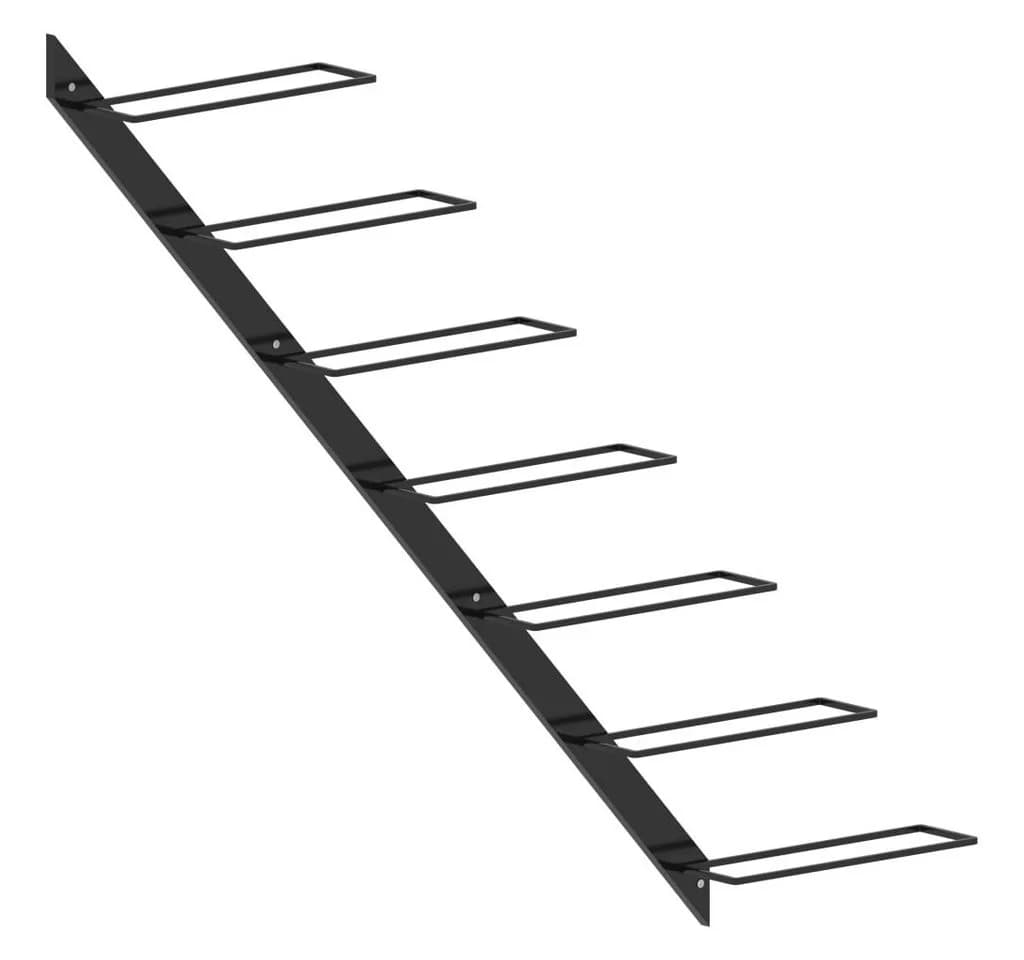 vidaXL Wand-Weinregal für 7 Flaschen Schwarz Metall - Bild 3