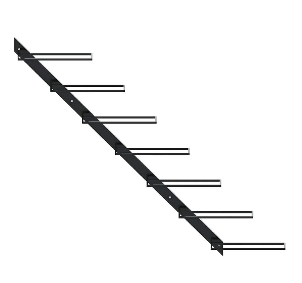vidaXL Wand-Weinregal für 7 Flaschen Schwarz Metall - Bild 5