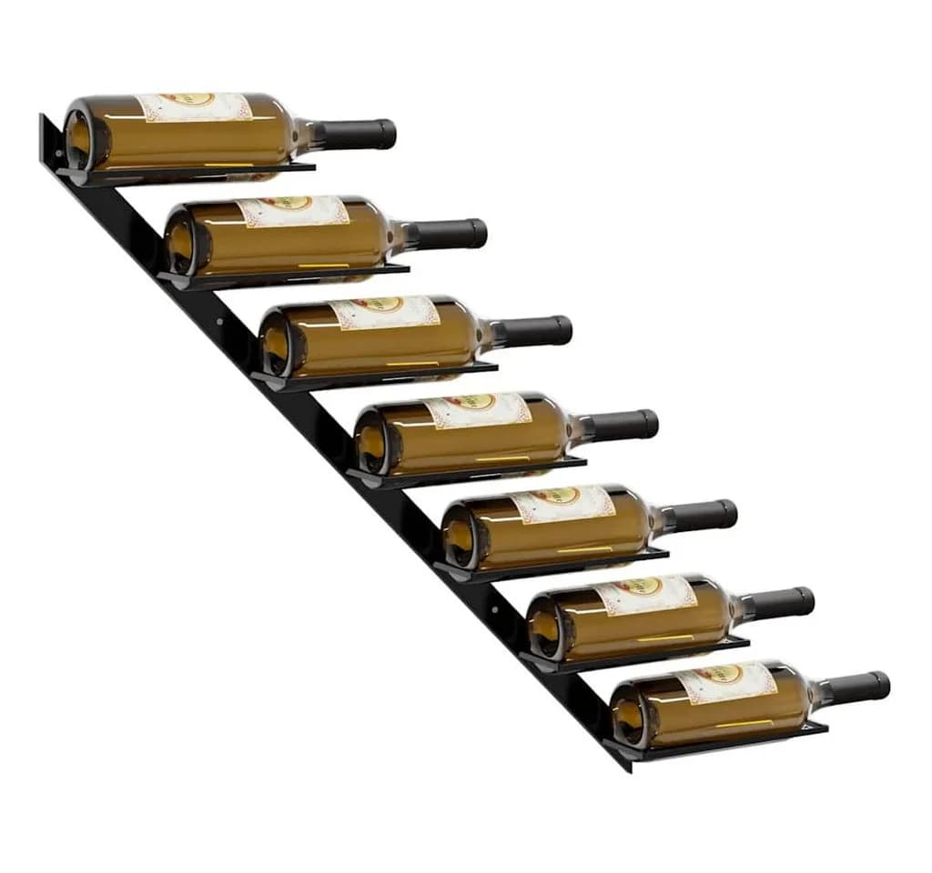 vidaXL Wand-Weinregal 2-tlg. Schwarz Metall für 14 Flaschen - Bild 4