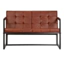 VIDAXL 2-Sitzer Sofa Braun Echtes Ziegenleder Bild 1