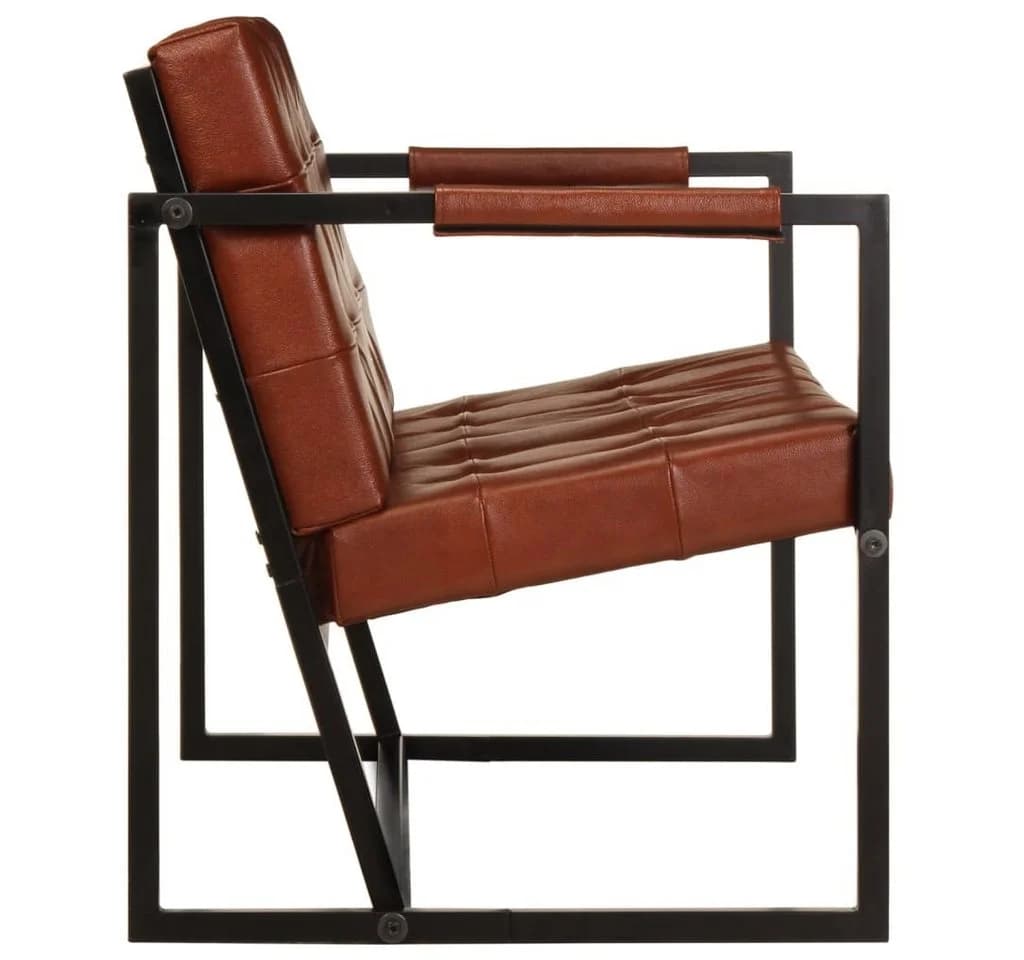 VIDAXL 2-Sitzer Sofa Braun Echtes Ziegenleder - Bild 3