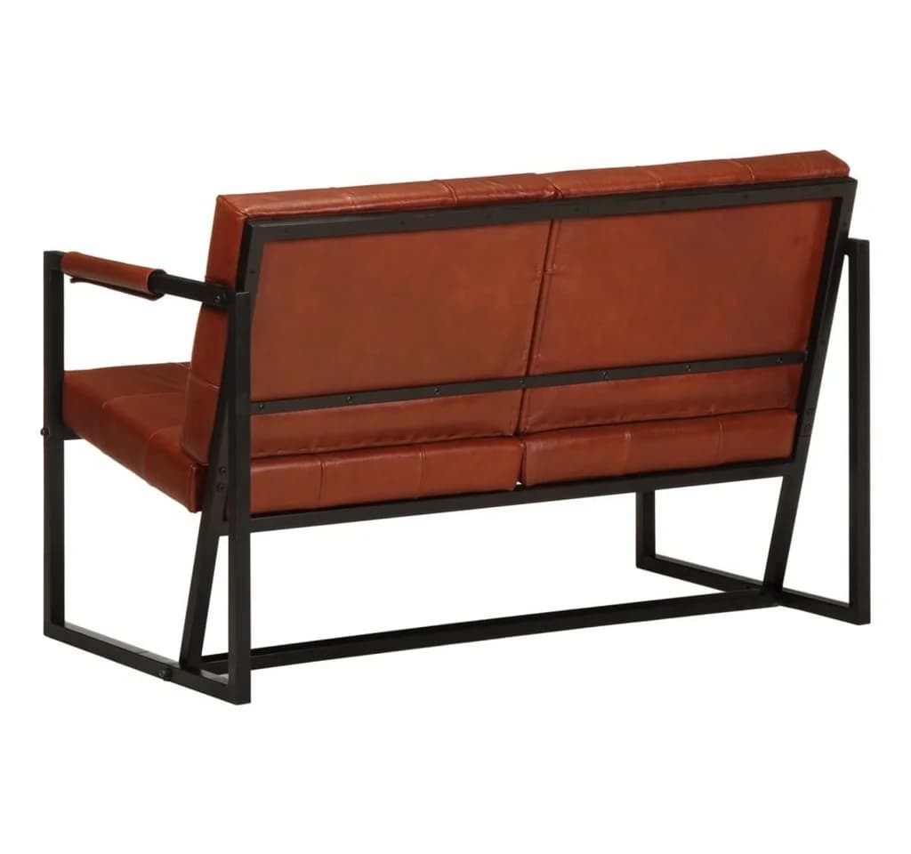 VIDAXL 2-Sitzer Sofa Braun Echtes Ziegenleder - Bild 4