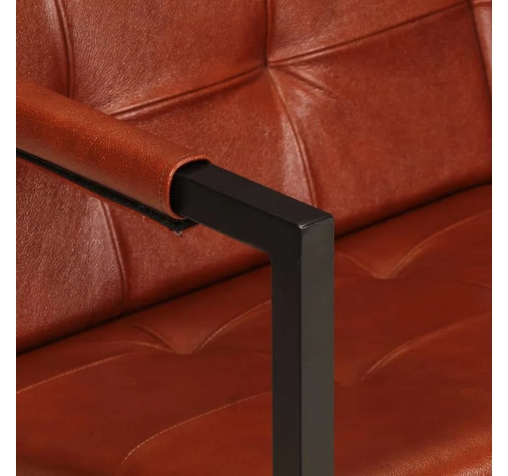 VIDAXL 2-Sitzer Sofa Braun Echtes Ziegenleder - Bild 5