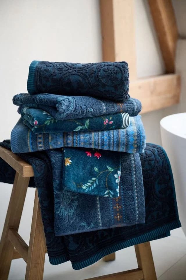 PiP Studio Duschtuch Tile Dark Blue 70x140 cm Frottee - Bild 5