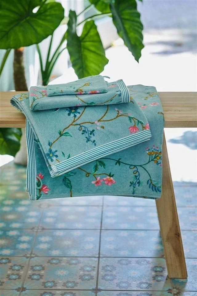 PiP Studio Handtuch-Set Les Fleurs Blue 30x50 cm 3-teilig Baumwolle - Bild 3