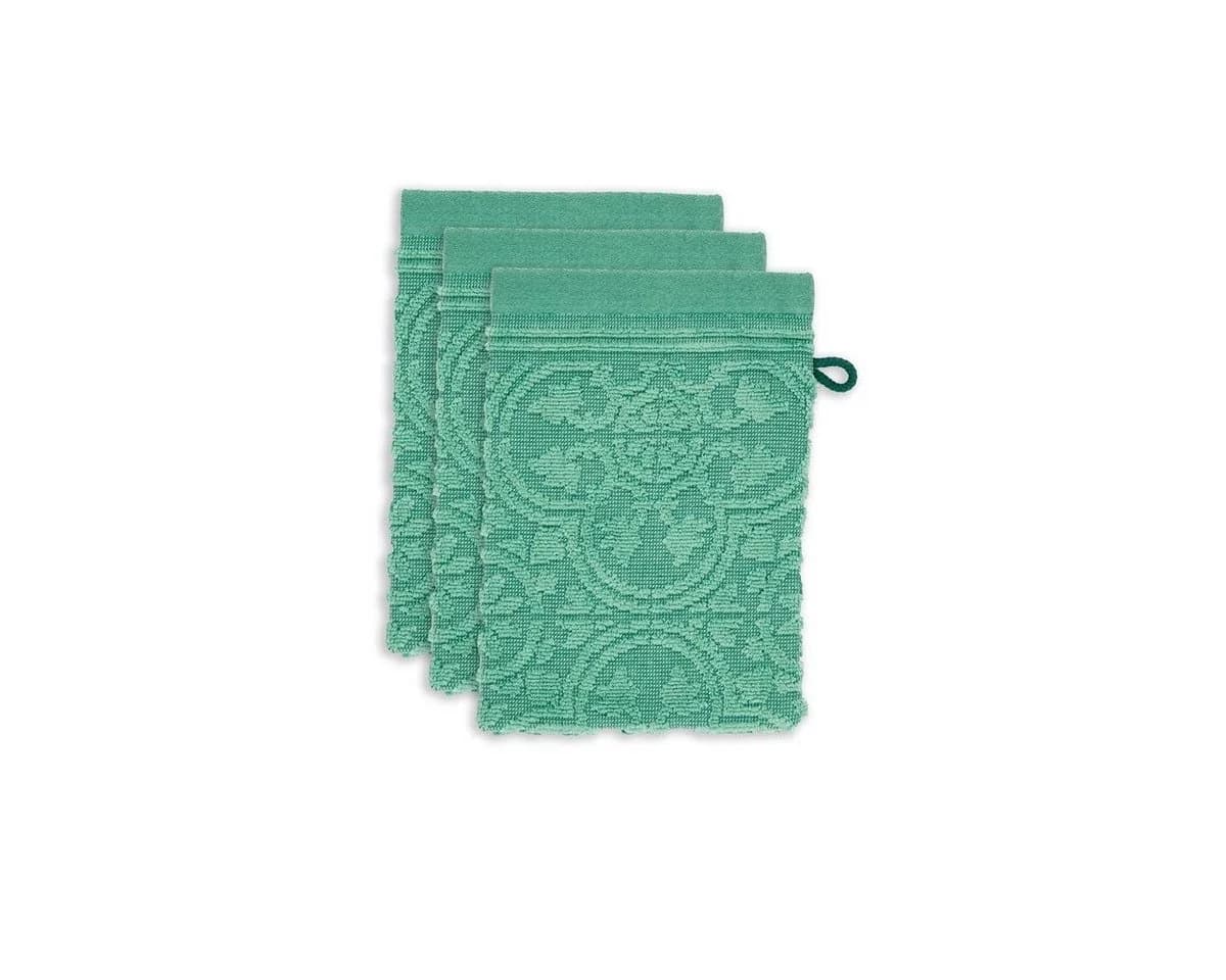 PiP Studio Handtuch Tile Pip Green 16x22 Set 3 Grün Baumwolle Frottier - Bild 3